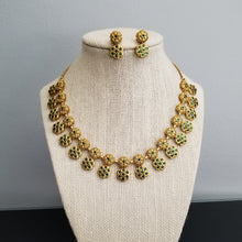 Load image into Gallery viewer, Antique South Indian Necklace With Matte Gold Plating FL20