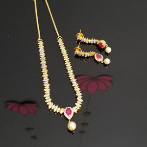 Reserved For Swapna Rapelly Cz Classic Necklace With Gold Plating FL18
