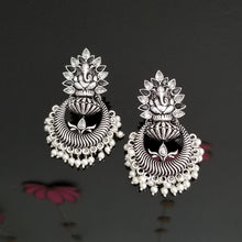 Load image into Gallery viewer, Reserved For Aparna Indo Western Temple Earring With Oxidised Plating FL31