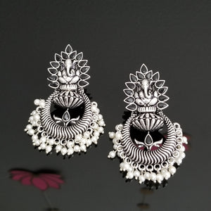 Reserved For Sandhya Mamidipaka Indo Western Temple Earring With Oxidised Plating FL31