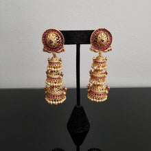 Load image into Gallery viewer, Reserved For Prathyusha Garimidi Antique Jhumkis With Matte Gold Plating FL7