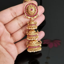 Load image into Gallery viewer, Reserved For Prathyusha Garimidi Antique Jhumkis With Matte Gold Plating FL7