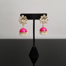 Load image into Gallery viewer, Reserved For Sanjana Aleti Indo Western Jhumkis With Gold Plating FL