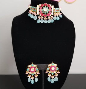 Reserved For Praneesha Karra Hard Gold Plated Kundan Beads Necklace Set FL29