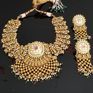 Reserved For Sravani L Antique Classic Heavy Necklace With Gold Plating