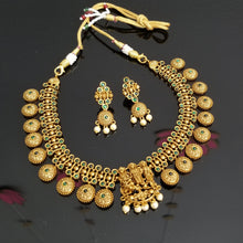 Load image into Gallery viewer, Reserved For Sowjanya And  V Meena Ravi South Indian Traditional Ram Parivar Necklace Set With Gold Finish FL15