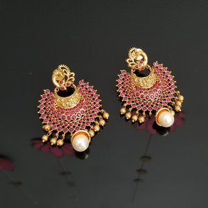 Antique Peacock Earring With Matte Gold Plating FL32