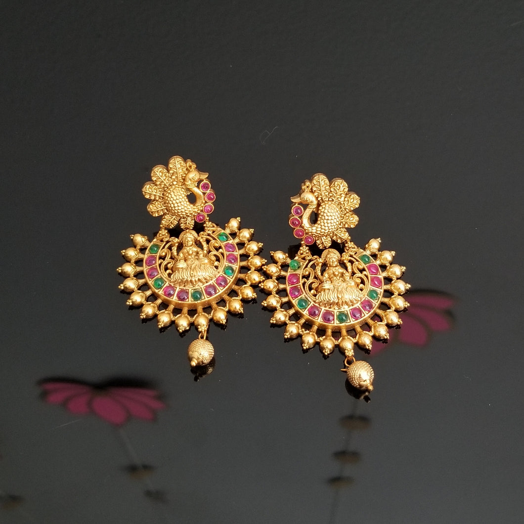 Reserved For Sowjanya Antique Temple Earring With Matte Gold Plating FL11