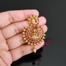 Load image into Gallery viewer, Reserved For Meena Antique Temple Earring With Matte Gold Plating FL11
