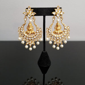 RESERVED FOR JYOTHI Kundan Chand Earring With Matte Gold Plating FL36