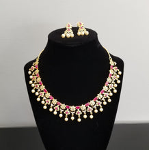 Load image into Gallery viewer, Cz South Indian Necklace With Gold Plating 2824