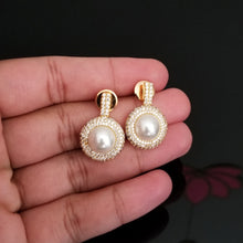 Load image into Gallery viewer, Reserved For Dharmishta V Cz Short Earring With Gold Plating 3412