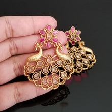 Load image into Gallery viewer, Reserved For Sowjanya And Girija Pakala Antique Chand Earring With Gold Plating 0019