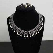 Load image into Gallery viewer, Reserved For Shravani Indo Western Delicate Necklace With Oxidised Plating 1685
