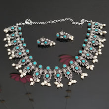 Load image into Gallery viewer, Indo Western Trendy Necklace With Oxidised Plating 2683