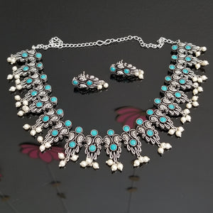 Indo Western Trendy Necklace With Oxidised Plating 2683