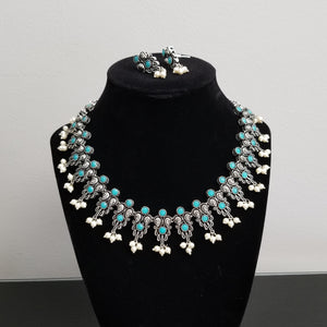 Indo Western Trendy Necklace With Oxidised Plating 2683