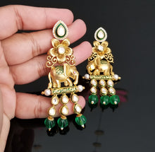 Load image into Gallery viewer, Reserved For Likhita Palavali Designer Classic Earring With Gold Plating 0652