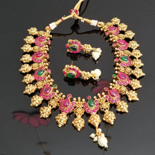 Load image into Gallery viewer, Reserved For Sweta Reddy Antique Classic Necklace With Matte Gold Plating 7108