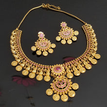 Load image into Gallery viewer, Antique Temple Necklace With Matte Gold Plating 7445