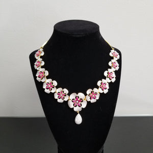 CZ Choker Necklace With 2 Tone Plating 6619