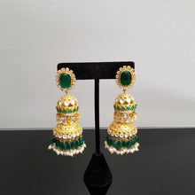 Load image into Gallery viewer, Reserved For Deepthi Lingala Designer Jhumkis With Matte Gold Plating