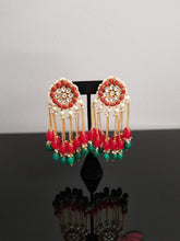 Load image into Gallery viewer, Premium Kundan Long And Heavy Earrings With Bead Tassels