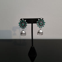 Load image into Gallery viewer, Reserved For Shravani Indo Western Jhumkis With Oxidised Plating AG4