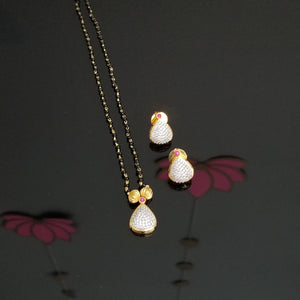 Reserved For Seeta, Saritha N, Charitha Reddy Cz Delicate Mangalsutra With 2 Tone Plating AG7