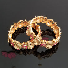 Load image into Gallery viewer, Reserved for Harini Antique Openable Bangles With Matte Gold Plating AD33
