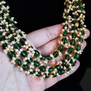 RESERVED FOR JYOTHI Beads three layer maala with pearl drops