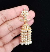 Load image into Gallery viewer, Reserved For Divya SK and Dhami  Light Weight Pearl Tassel Jhumkas