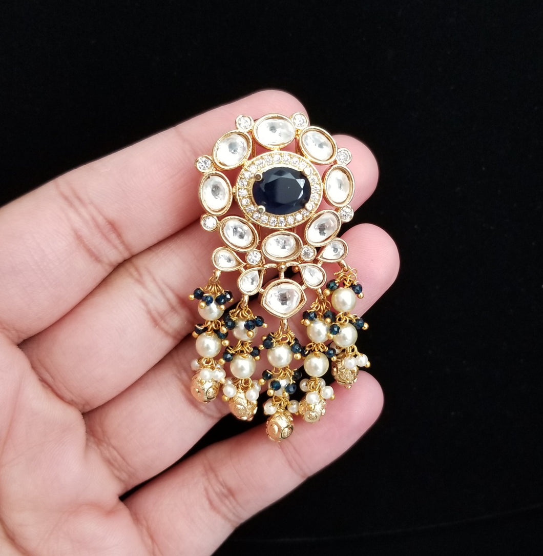 Reserved For Prathyusha G Kundan Earrings With Pearl Tassels