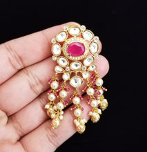 Load image into Gallery viewer, Reserved For Sravani L Kundan Earrings With Pearl Tassels