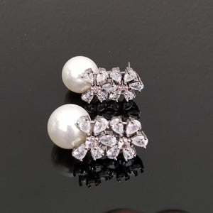 Reserved For Sushma M American diamond flower studs with victorian finish