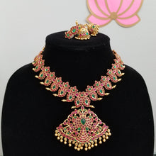 Load image into Gallery viewer, South Indian Traditional Mango Necklace Set With Gold Finish