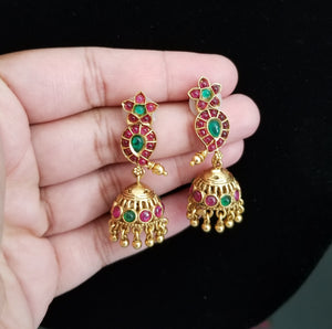 South Indian Traditional Mango Necklace Set With Gold Finish
