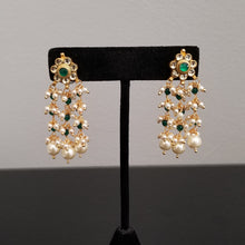 Load image into Gallery viewer, Reserved For Sanjana Kundan Pearl Tassel Earrings
