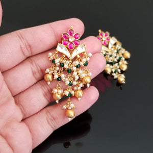 Reserved For Sravani L and Divya Yerrabolu Flower Design Kundan Earrings
