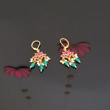 Load image into Gallery viewer, Lotus Design Kundan Hook Earrings