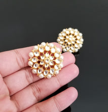 Load image into Gallery viewer, Reserved For Dhami Kundan Studs With Pearl Lining