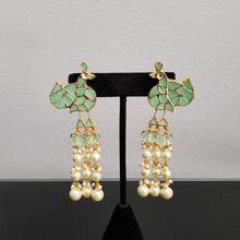 Load image into Gallery viewer, Reserved For Amulya Long Kundan Peacock Earrings