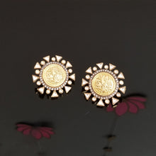 Load image into Gallery viewer, Reserved For Meena Ravi V and Likhita P Fusion Style Kundan Studs With Two Tone Plating