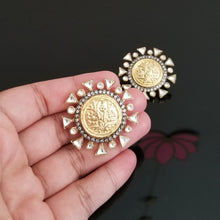 Load image into Gallery viewer, Reserved For Meena Ravi V and Likhita P Fusion Style Kundan Studs With Two Tone Plating
