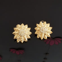 Load image into Gallery viewer, Gold Plated Fusion Style Flower Studs