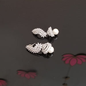 Reserved For Sadhana Reddy Cz Jhumkis With Rhodium Plating