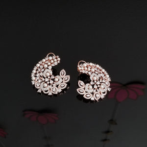 American Diamond Studs With Rose gold Finish