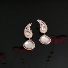Load image into Gallery viewer, American Diamond Earrings With Rose Gold Finish