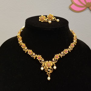 Reserved For Sita Nidamanuri and Seeta R Flower Design Necklace Set