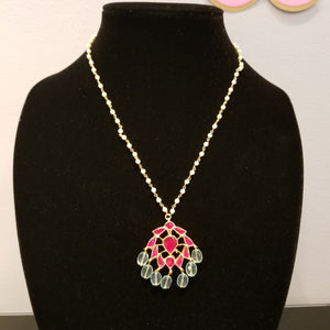 Reserved For Sanjana And Esha Pearl Chain With Kundan Pendant
